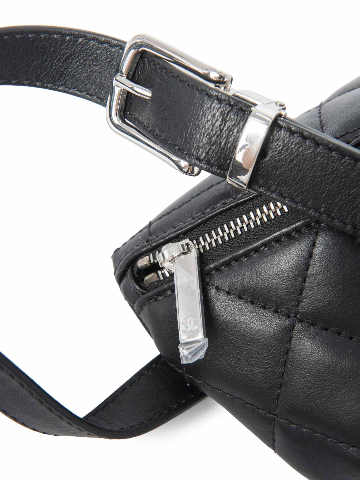 Chanel CC Logo Quilted Leather Belt Bag Black