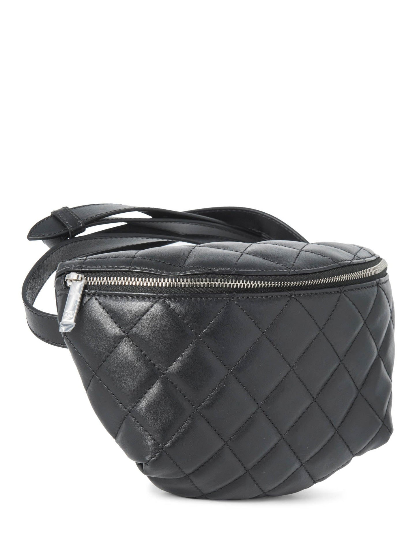 Chanel CC Logo Quilted Leather Belt Bag Black
