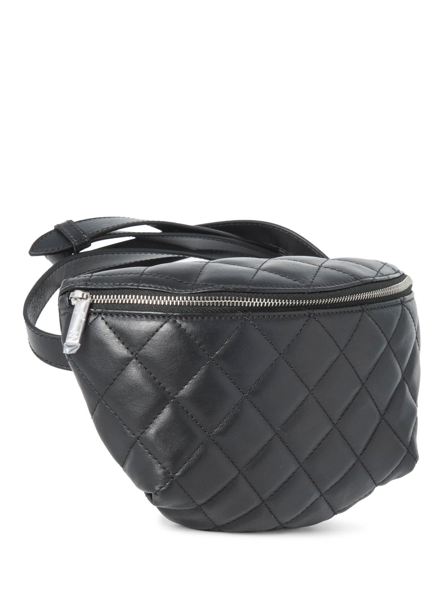 Chanel CC Logo Quilted Leather Belt Bag Black