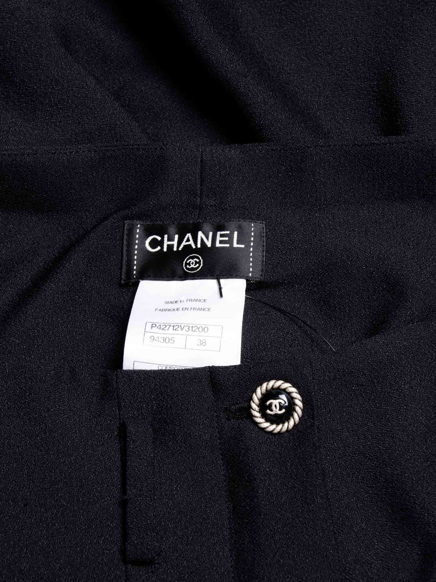 Chanel CC Logo Silk Pleated Shorts Black