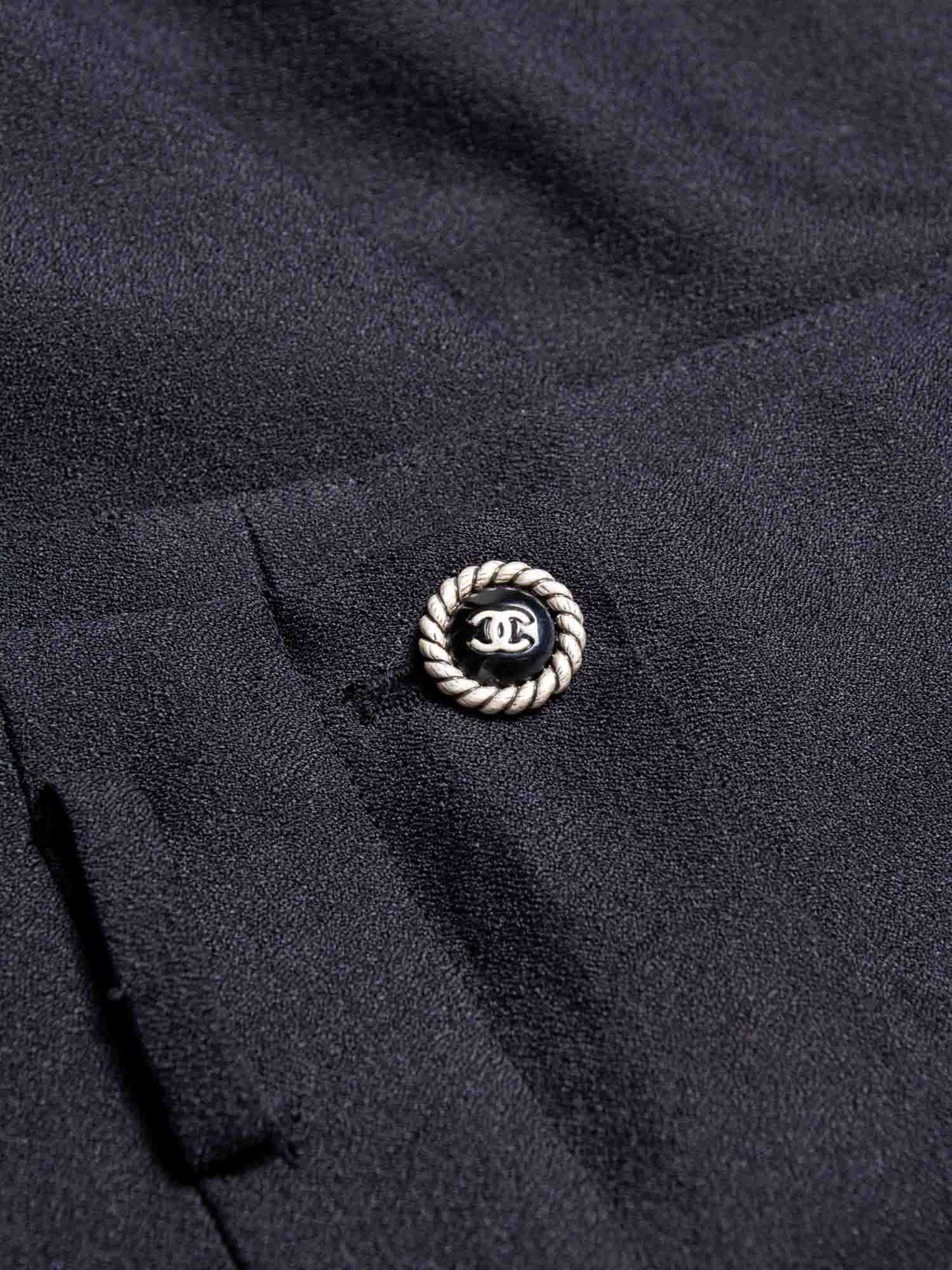 Chanel CC Logo Silk Pleated Shorts Black