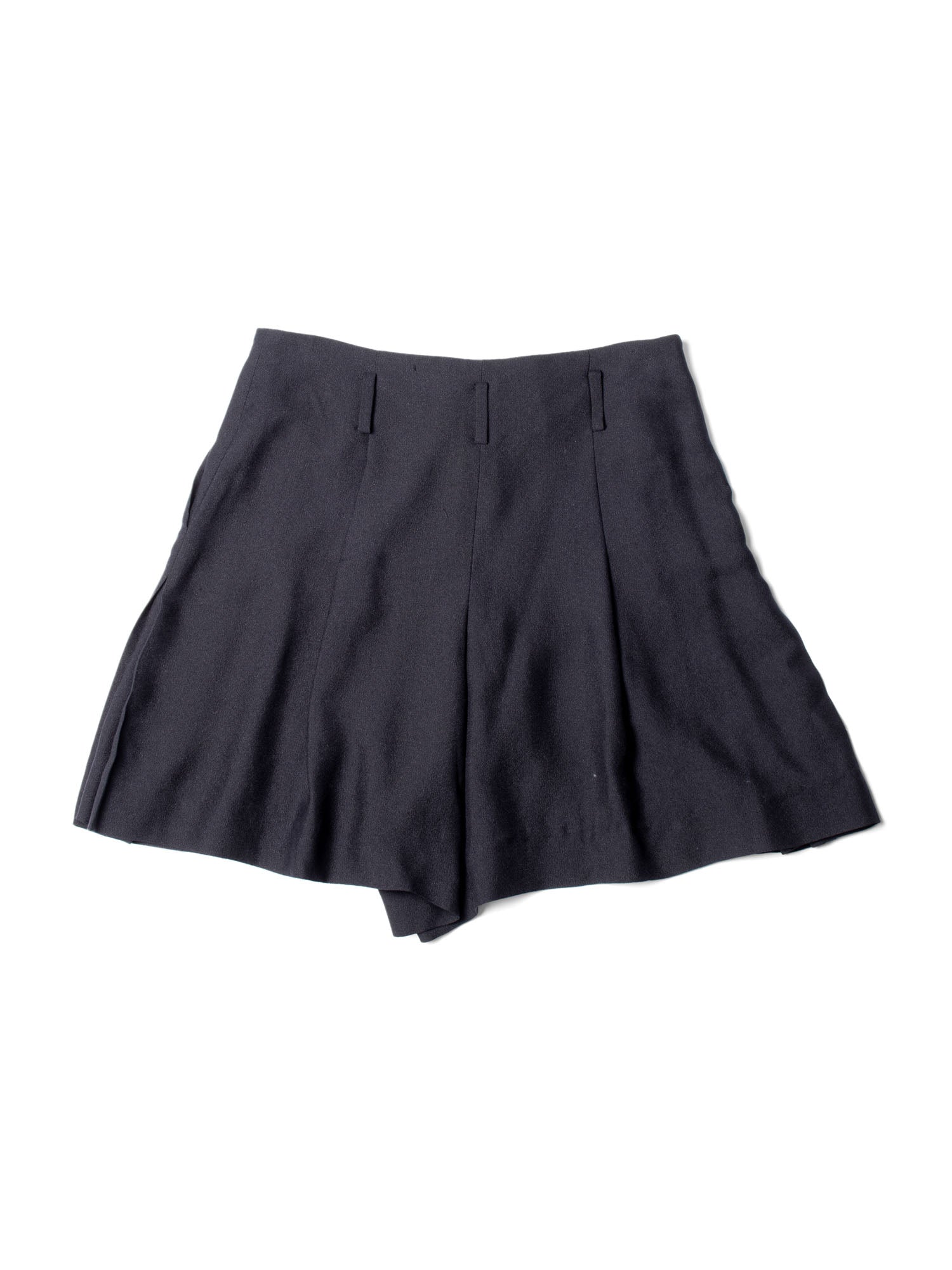 Chanel CC Logo Silk Pleated Shorts Black