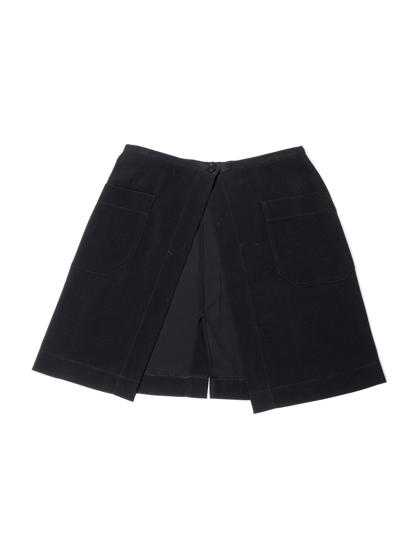 Chanel CC Logo Swimming Suit Cover Wrap Skirt Black
