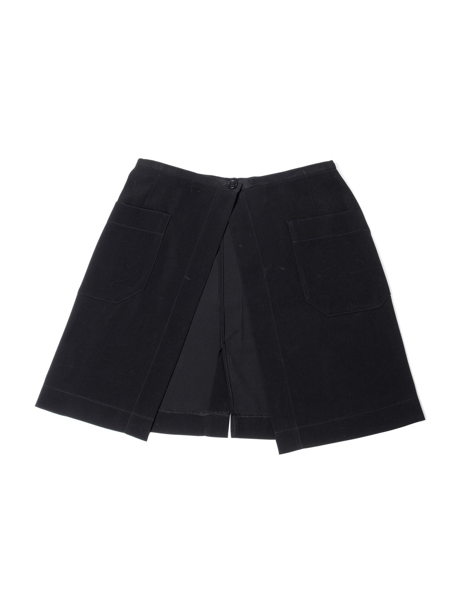 Chanel CC Logo Swimming Suit Cover Wrap Skirt Black