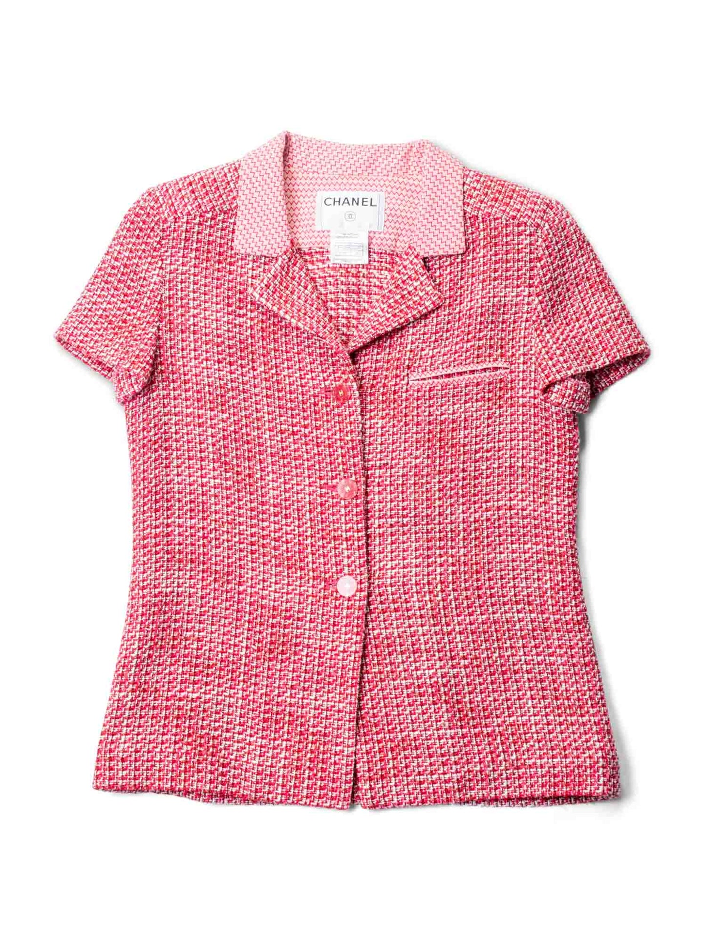 Chanel CC Logo Tweed Jacket Shorts  Piece Set Red