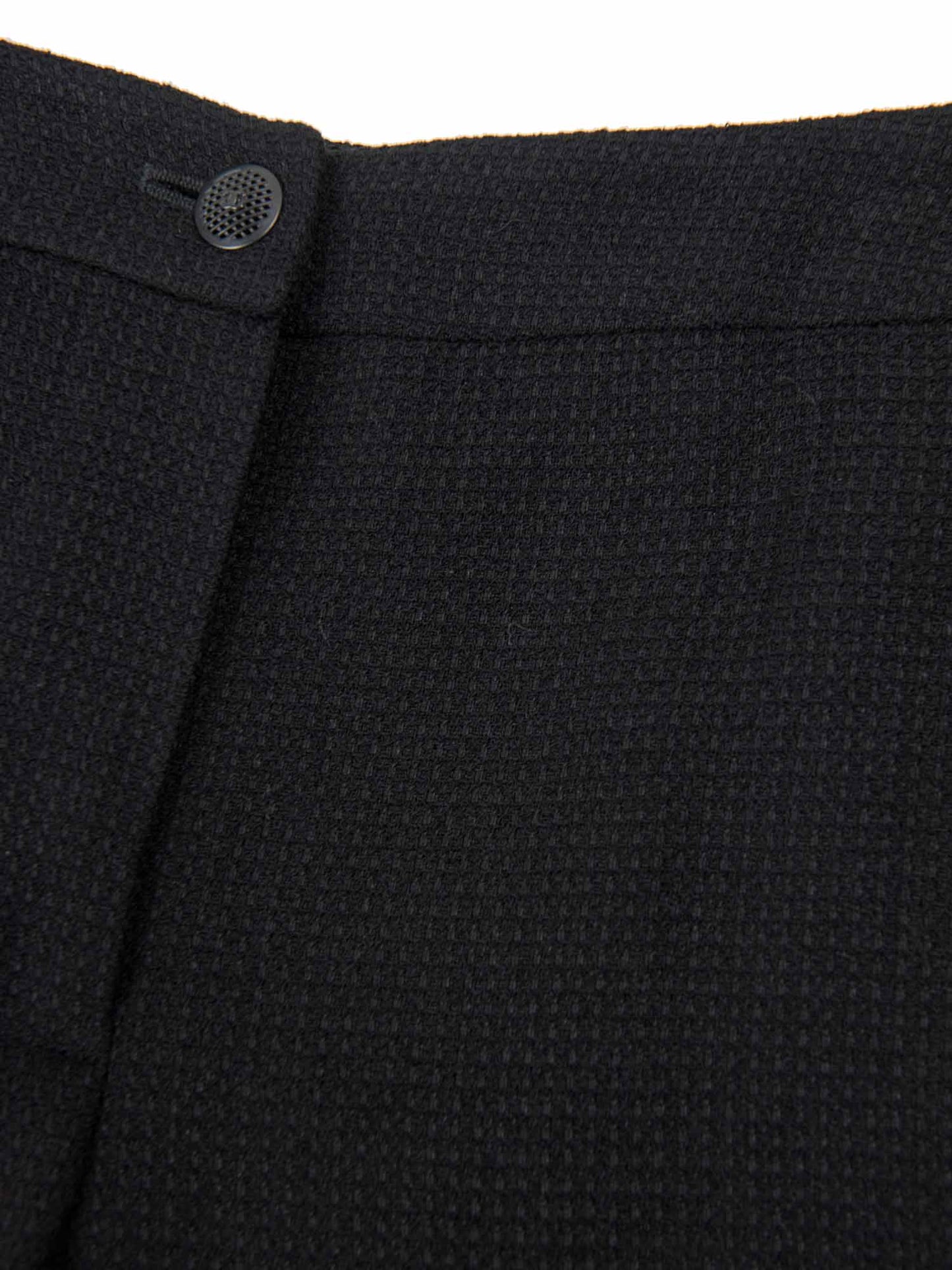 Chanel CC Logo Tweed Wool Wide Leg Pants Black