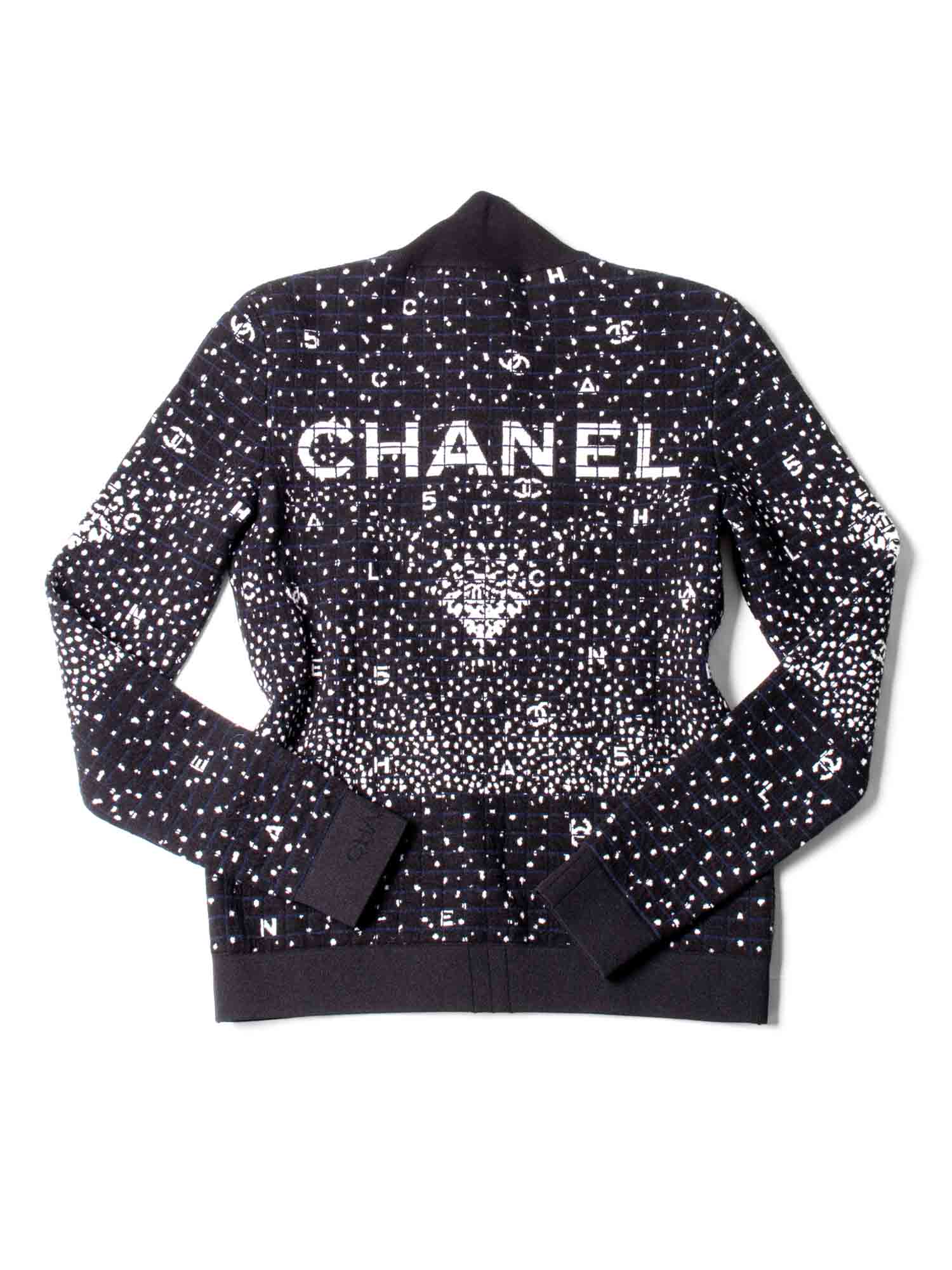 Chanel CC Logo Wool N Sweater Black White