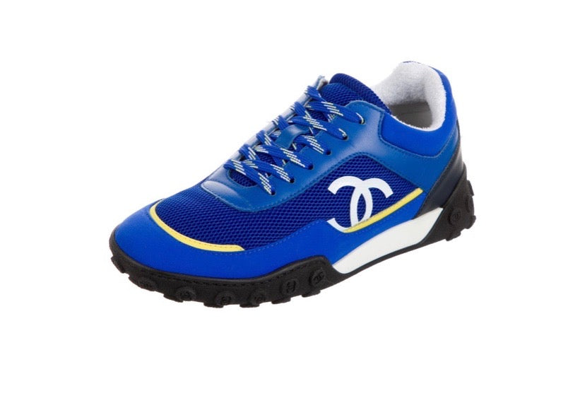 Chanel CC Mesh and Leather Low Top Sneakers for Women