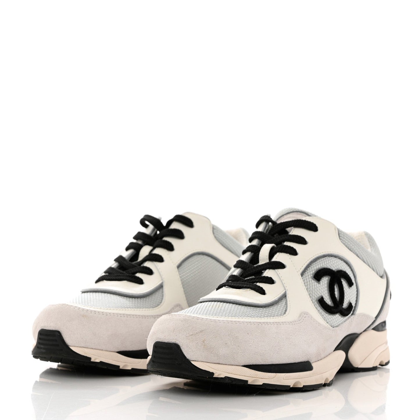 Chanel CC Mesh Calfskin Suede 22S Sneakers for Women