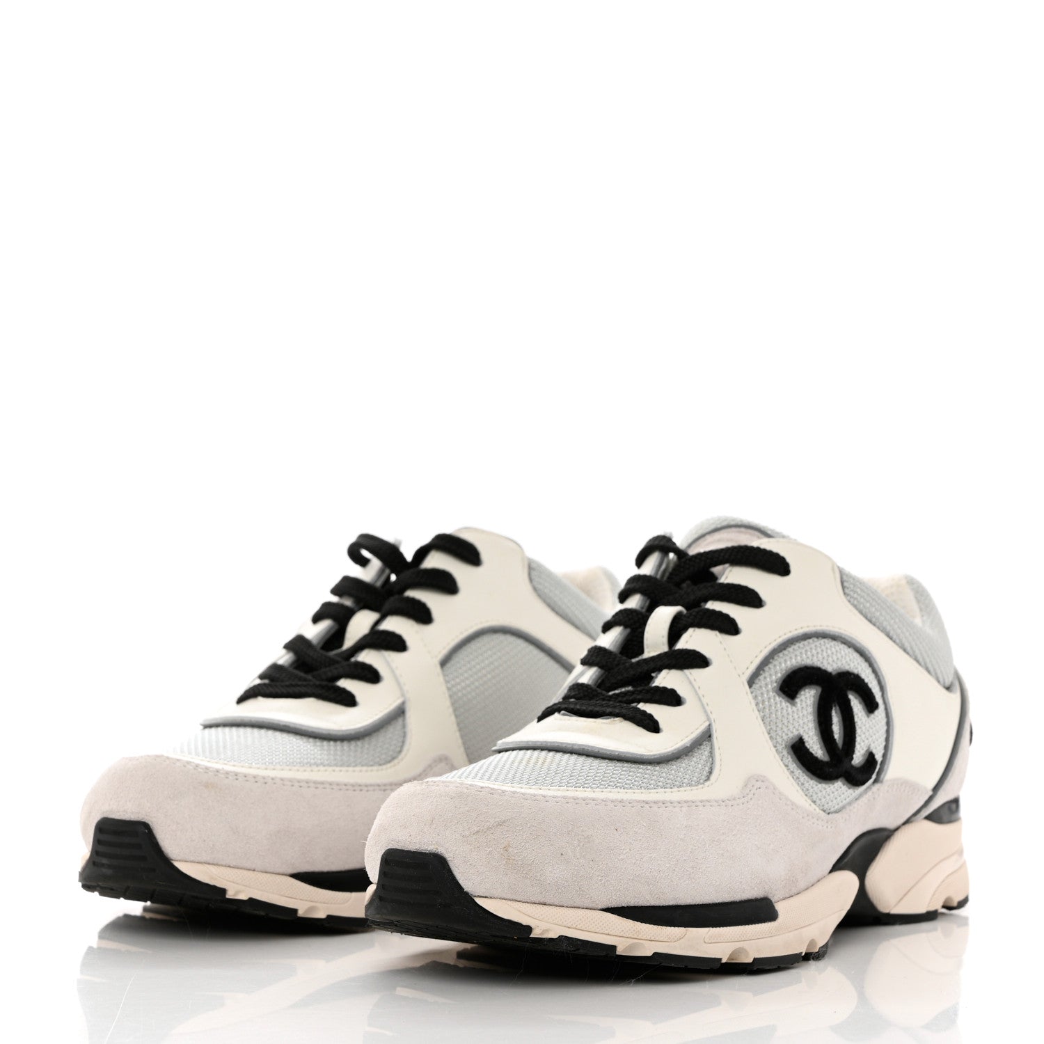 Chanel CC Mesh Calfskin Suede 22S Sneakers for Women
