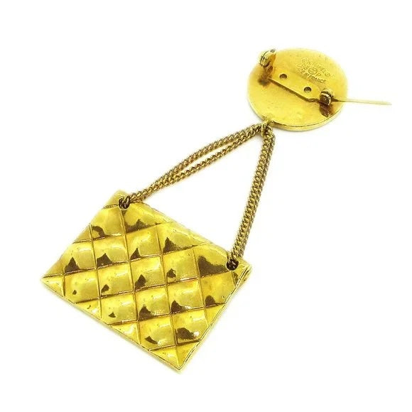Chanel CC Quilted Motif Brooch Pin Corsage