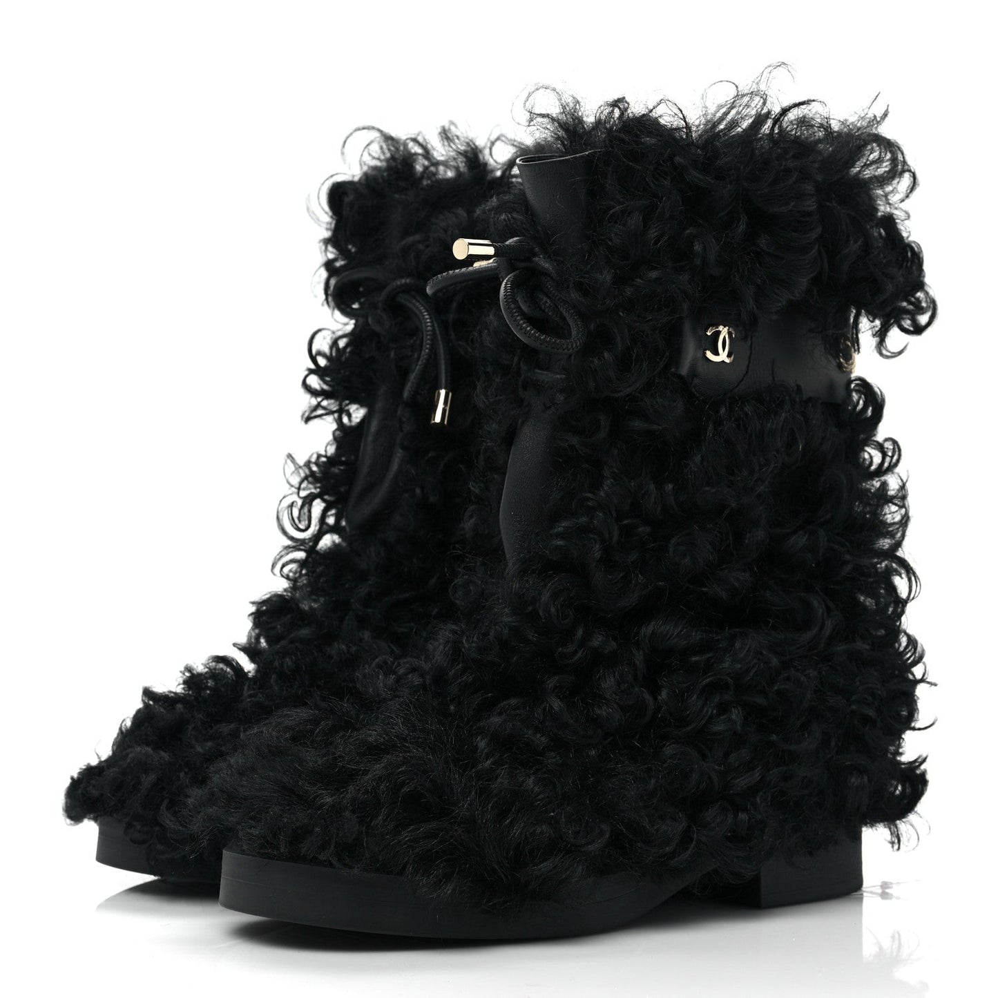 Chanel Interlocking CC Logo Shearling Boots for Women