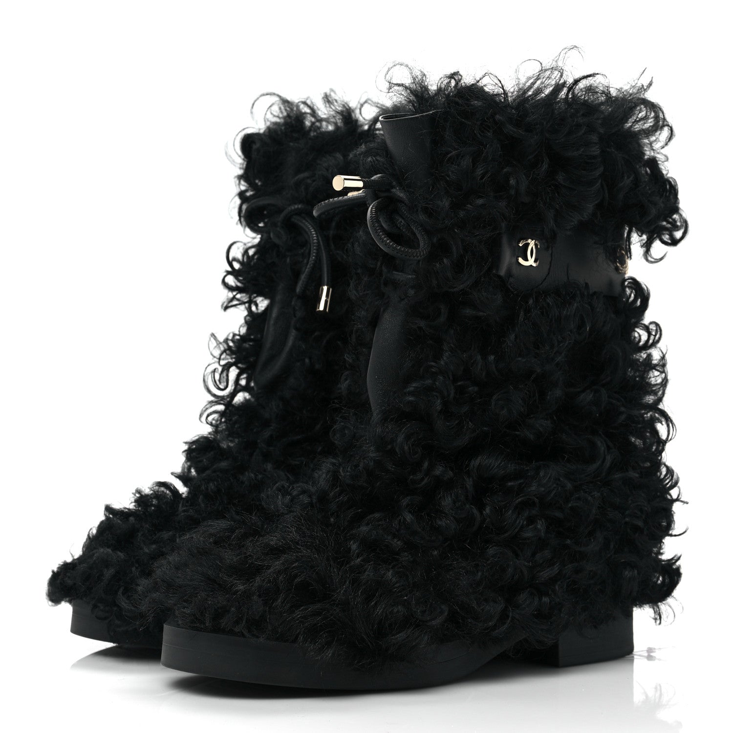 Chanel Interlocking CC Logo Shearling Boots for Women