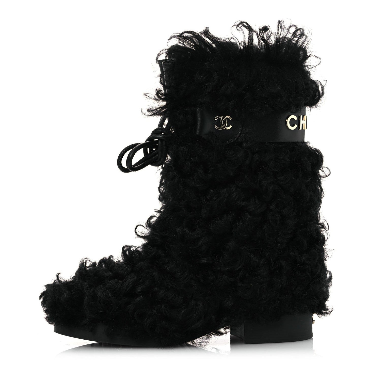 Chanel Interlocking CC Logo Shearling Boots for Women