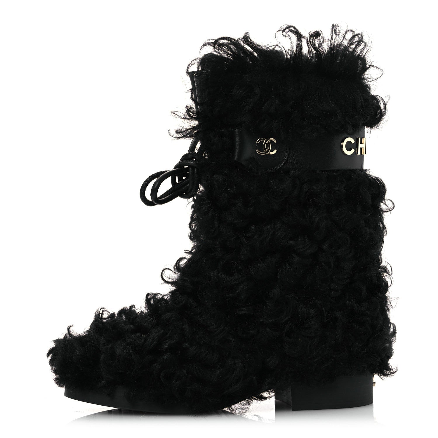 Chanel Interlocking CC Logo Shearling Boots for Women