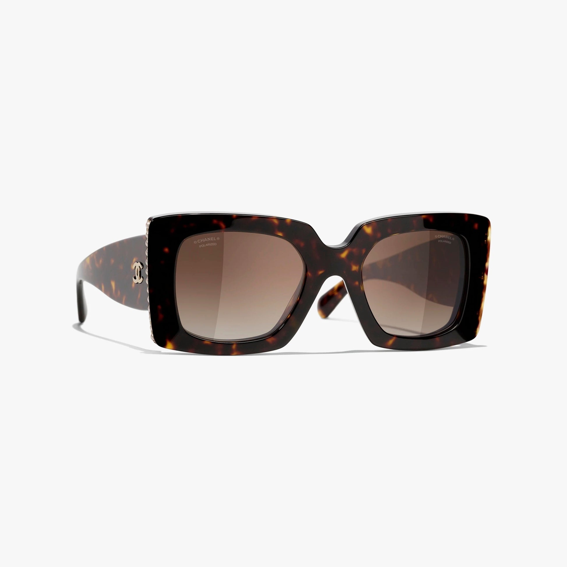 Chanel Cc Square Sunglasses With Faux Pearls Bag