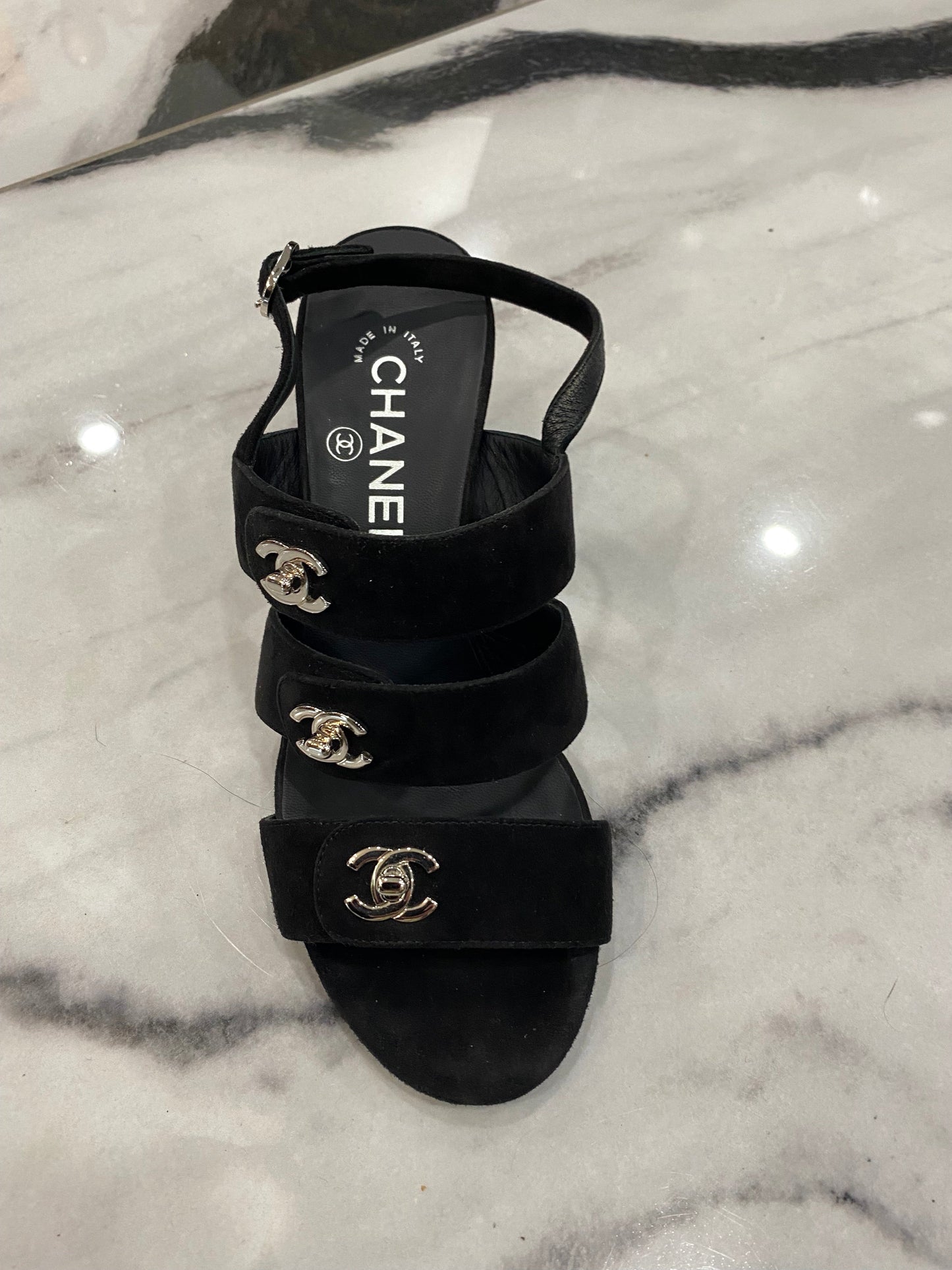Chanel CC Turlock Suede Sandals for Women