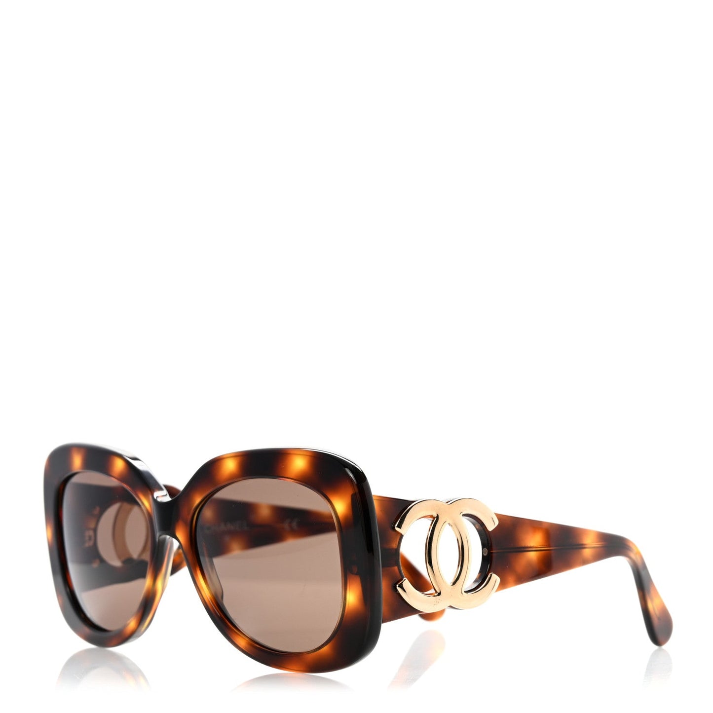 Chanel Cc Tortoise Oversized Sunglasses Bag