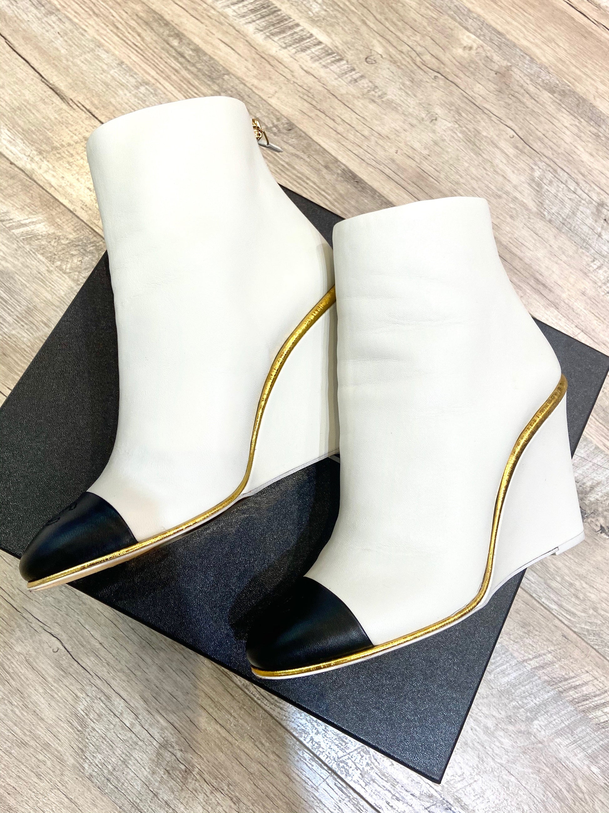 Chanel CC Wedge Heel Booties for Women