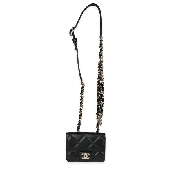 Chanel CC DIAMOND QUILTED LAMBSKIN BELT