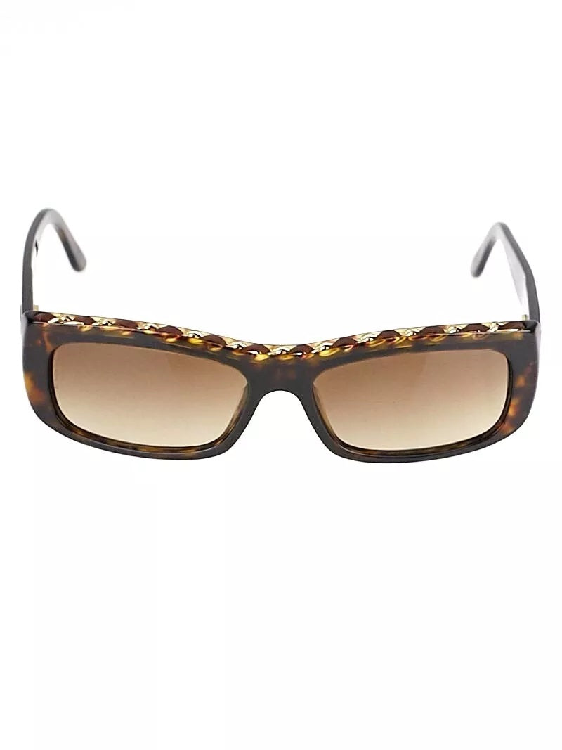 Chanel -Q Rectangular Sunglasses Havana Bag