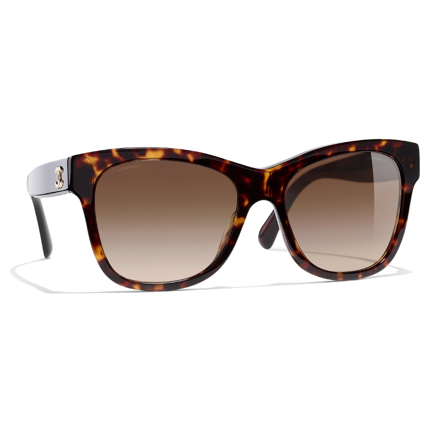 Chanel Tortoise Frame Square Sunglasses Bag