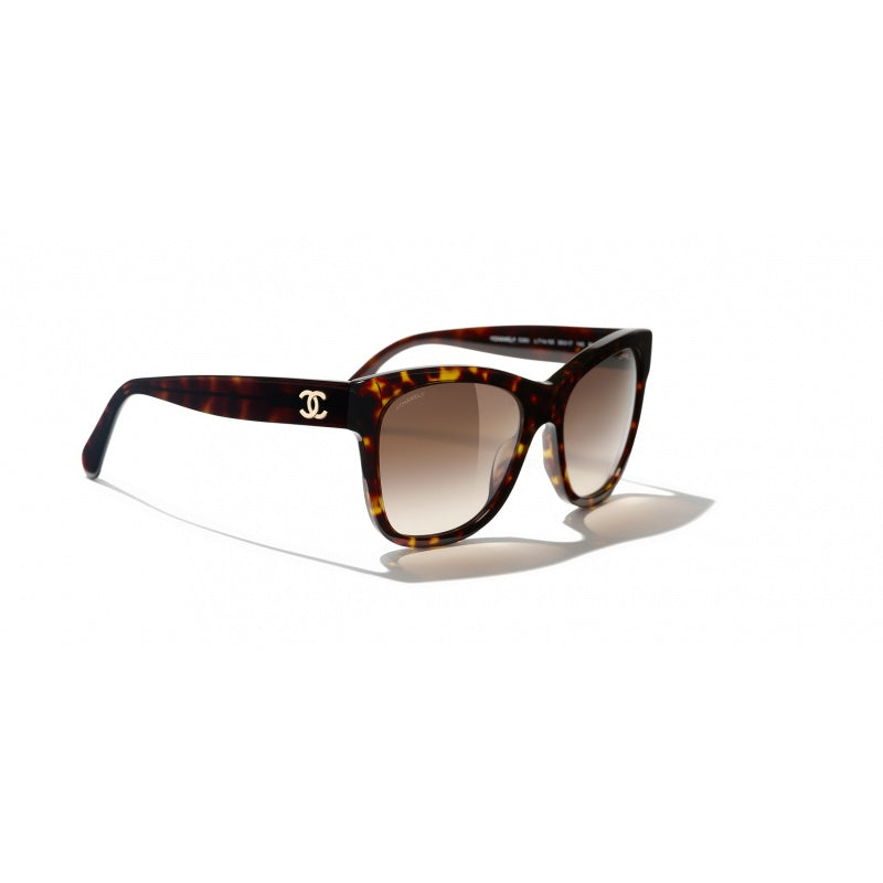 Chanel Tortoise Frame Square Sunglasses Bag