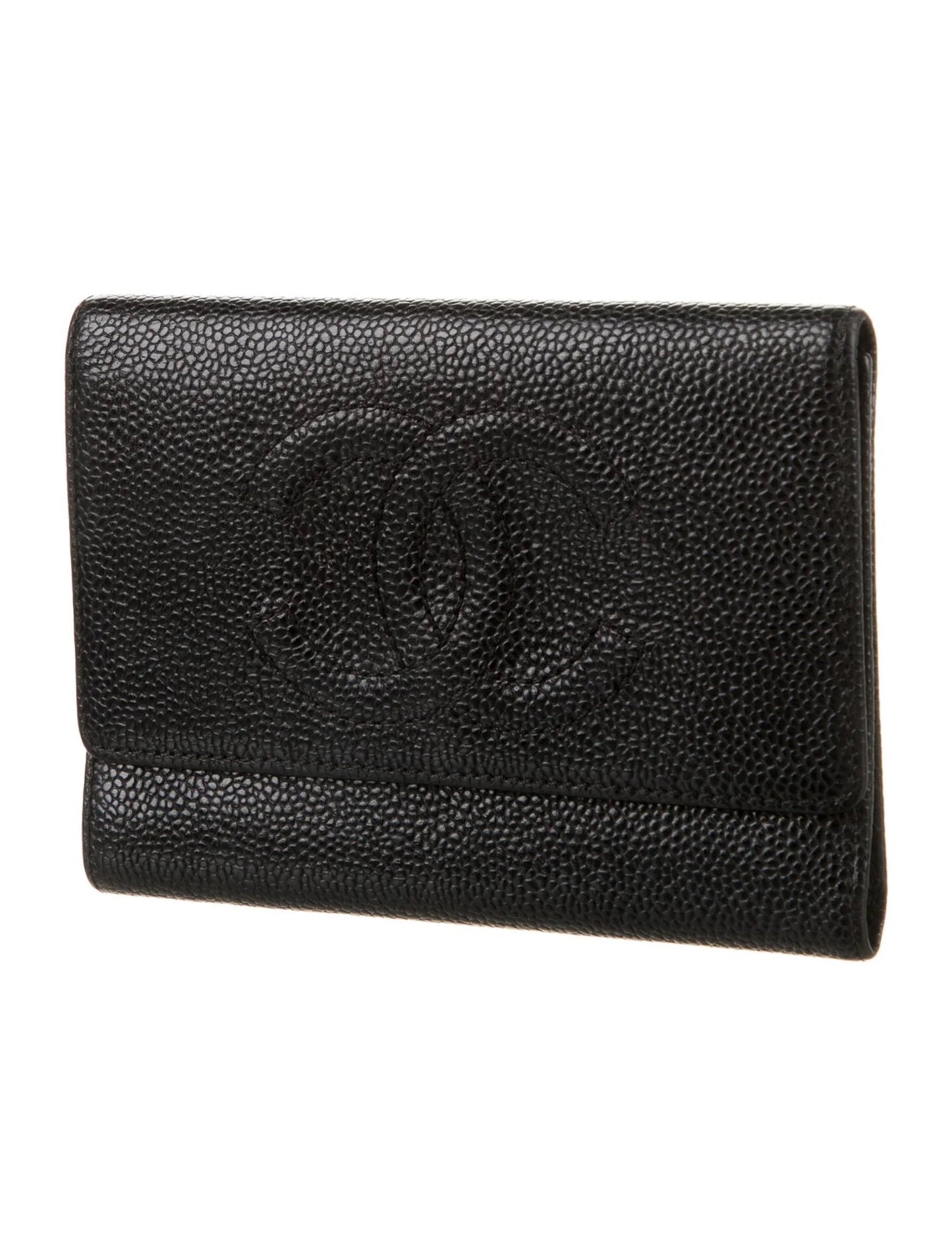 Chanel Coco Caviar Tri Fold Wallet Handbag