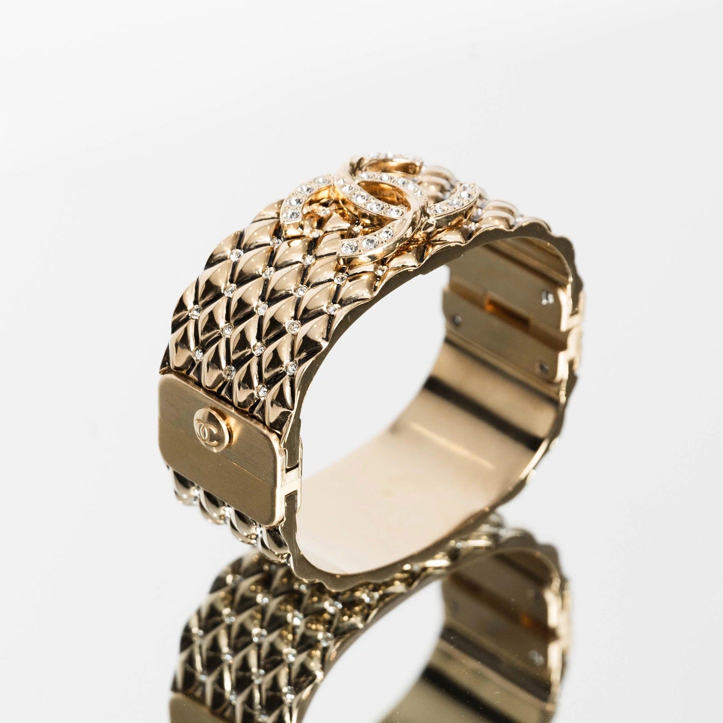 Chanel Strass Dor'e Gold Tone Cuff Bracelet