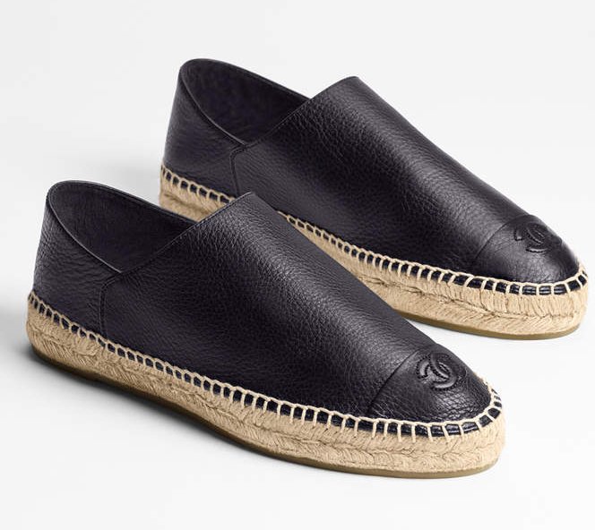 Chanel Cc Cambon Calfskin Leather Espadrilles Bag