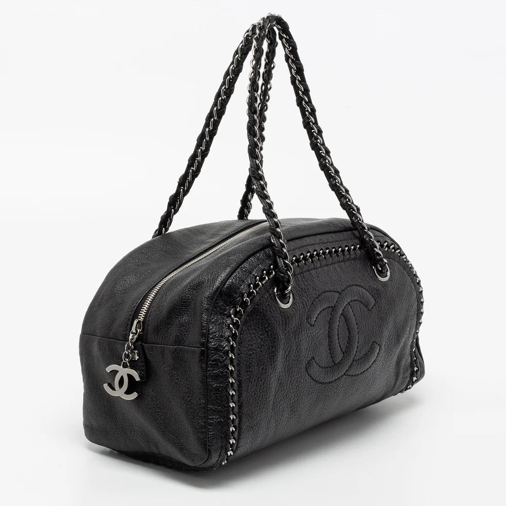 Chanel CALFSKIN TRIM LUXE LIGNE BOWLER Handbag