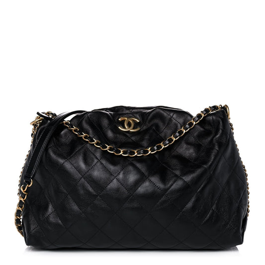 Chanel QUILTED CALFSKIN DOUBLE COCO SHELTER HOBO Shoulder Bag