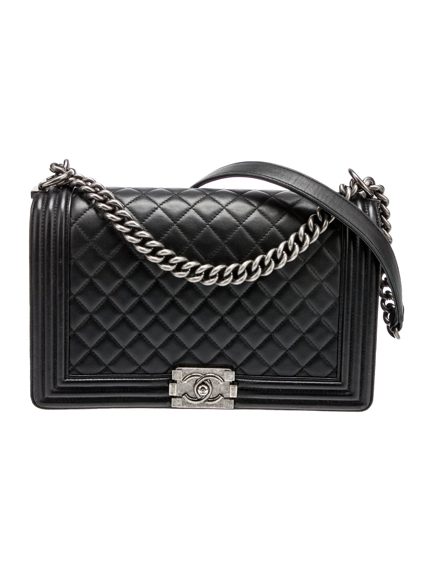 Chanel QUILTED CALFSKIN BOY Leather Handbag Bag 1