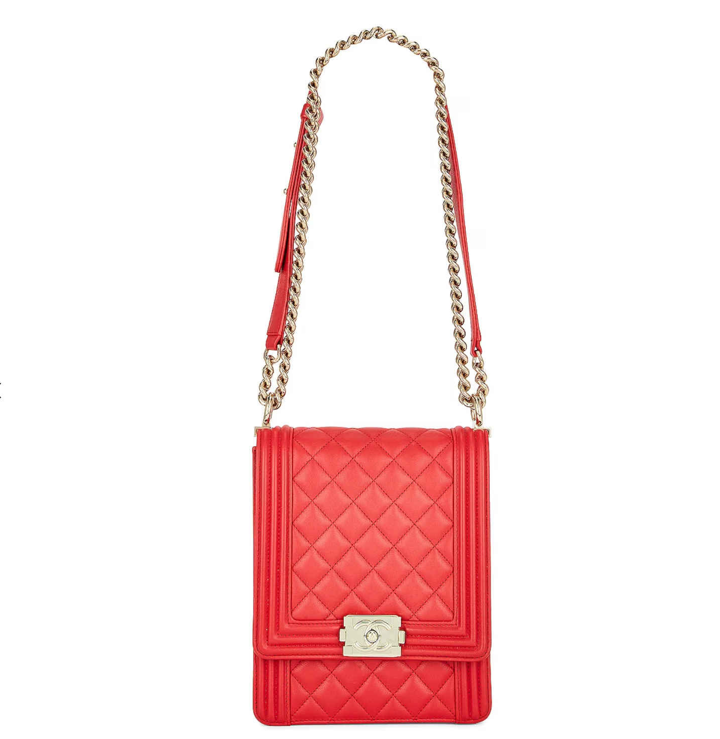 Chanel CALFSKIN QUILTED NORTH SOUTH BOY FLAP Shoulder Bag