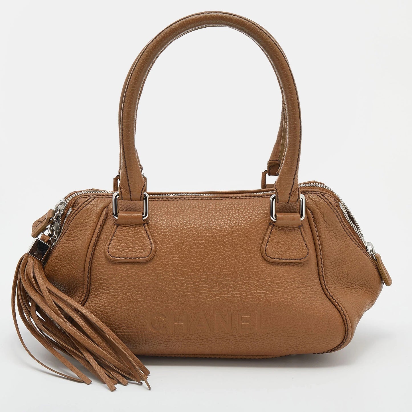 Chanel CALFSKIN TASSEL BOWLER Small Leather Handbag