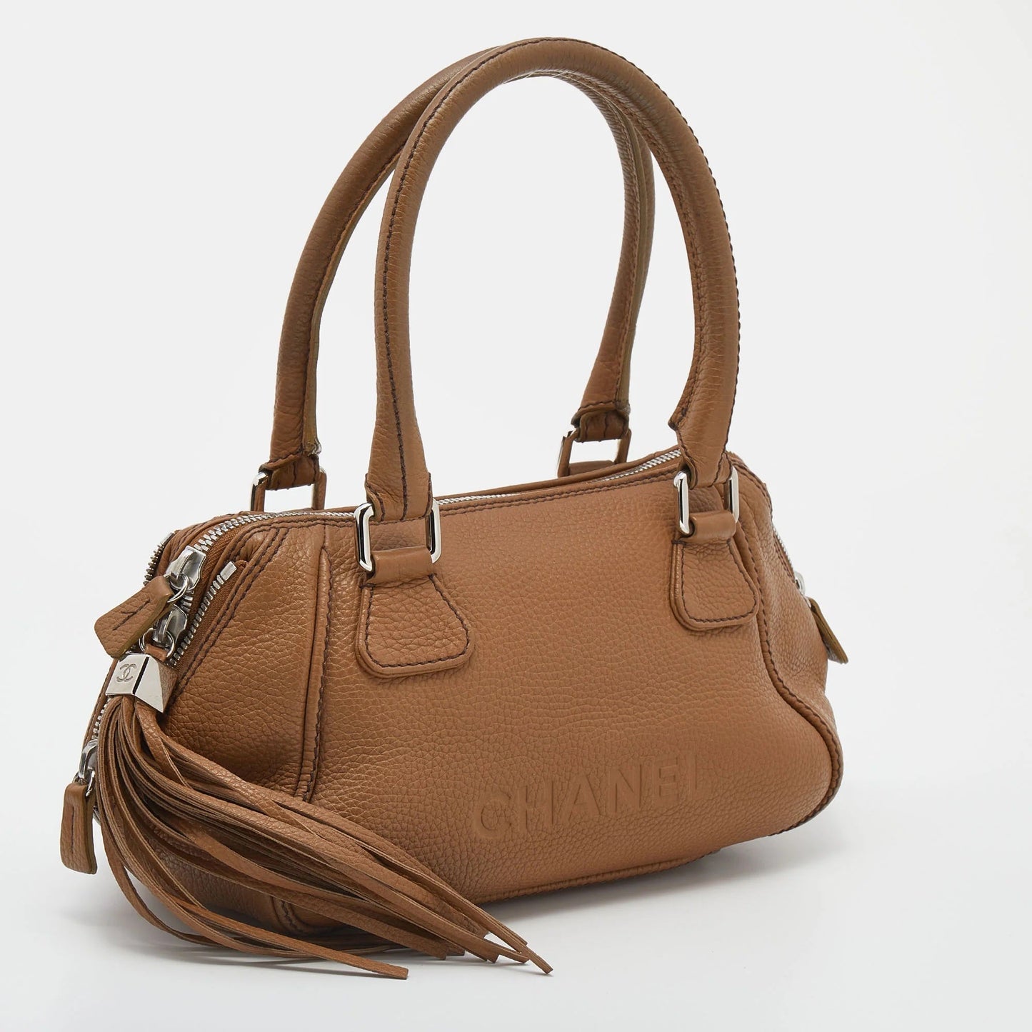Chanel CALFSKIN TASSEL BOWLER Small Leather Handbag