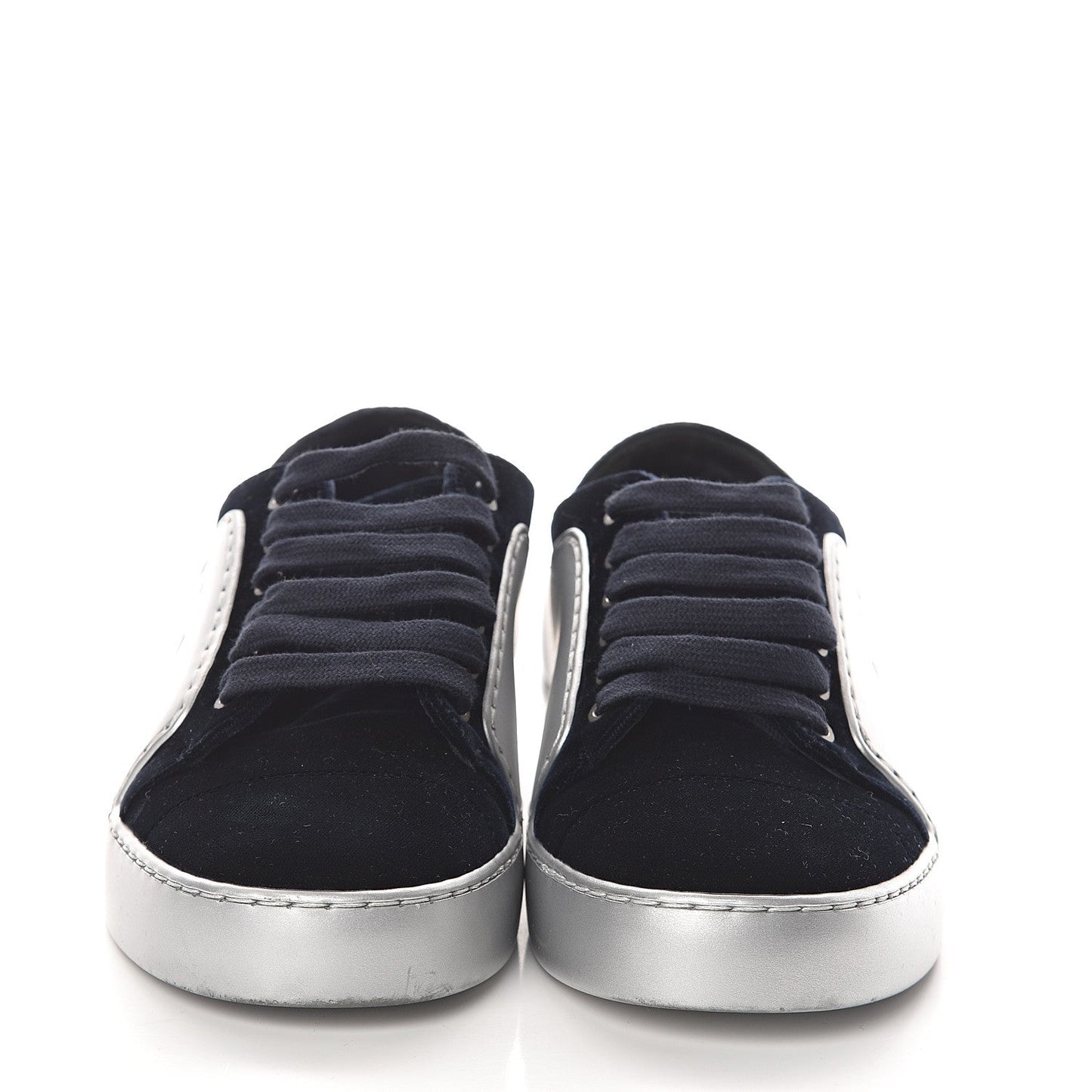 CHANEL METALLIC CALFSKIN VELVET CC SNEAKERS