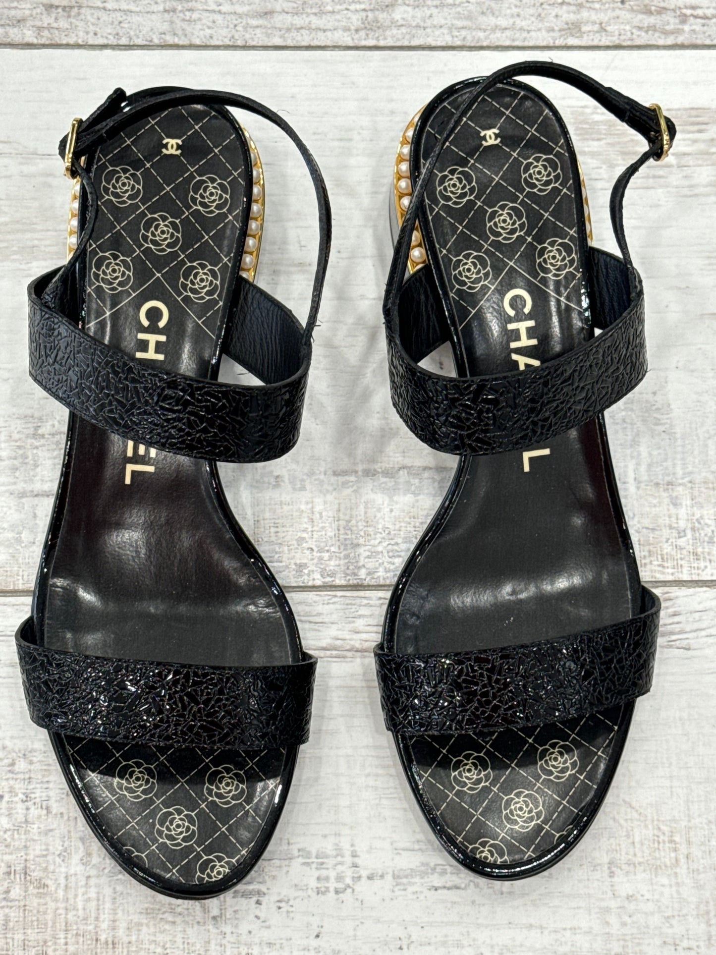 Chanel Camelia Interlocking CC Logo Slingback Sandals for Women