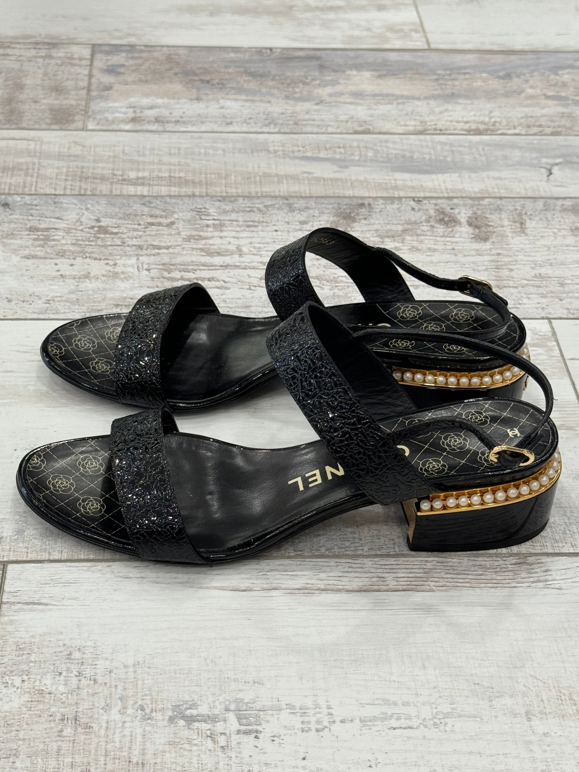 Chanel Camelia Interlocking CC Logo Slingback Sandals for Women
