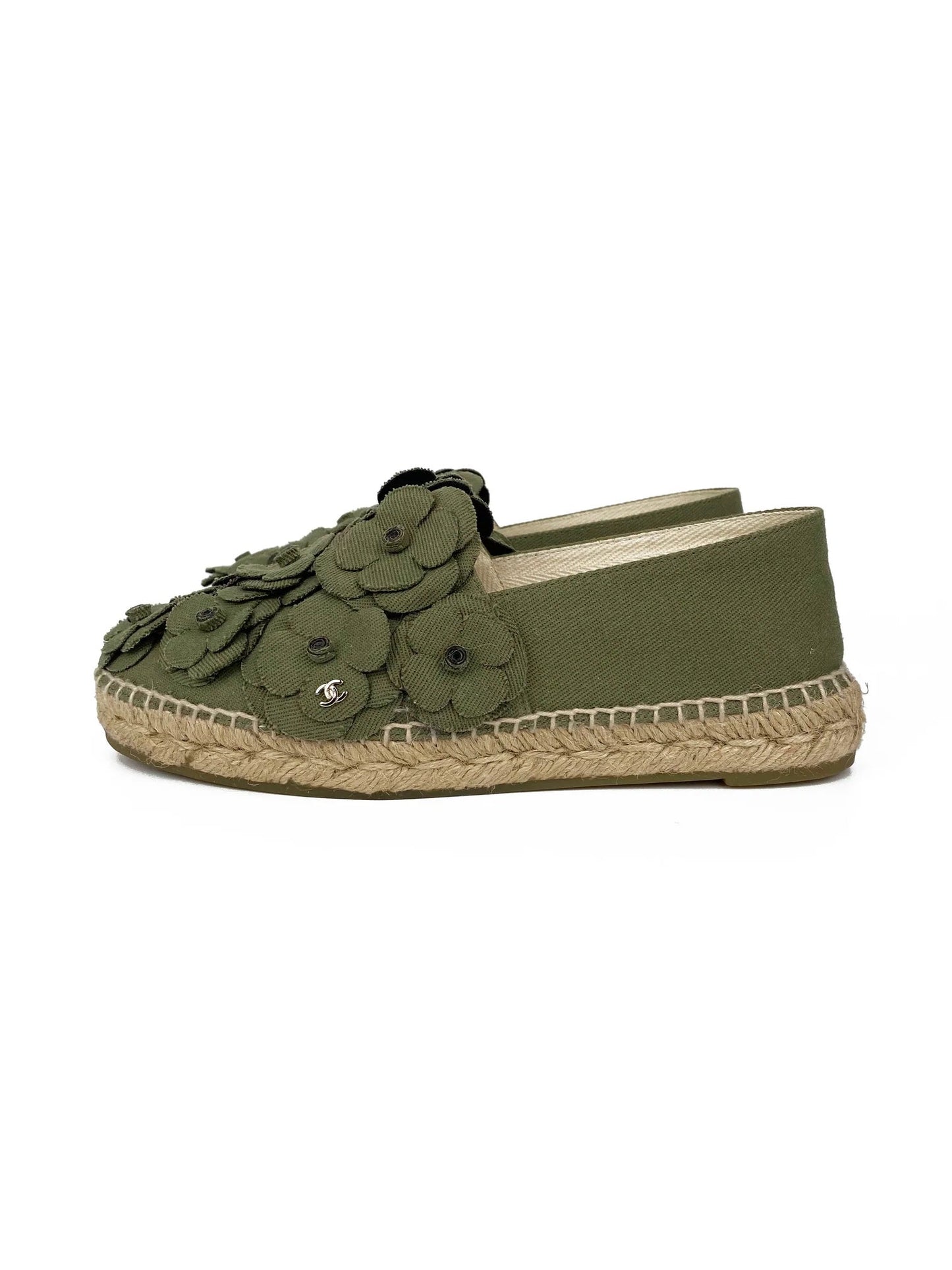 Chanelcc Camellia Canvas Espadrilles Women Shoes