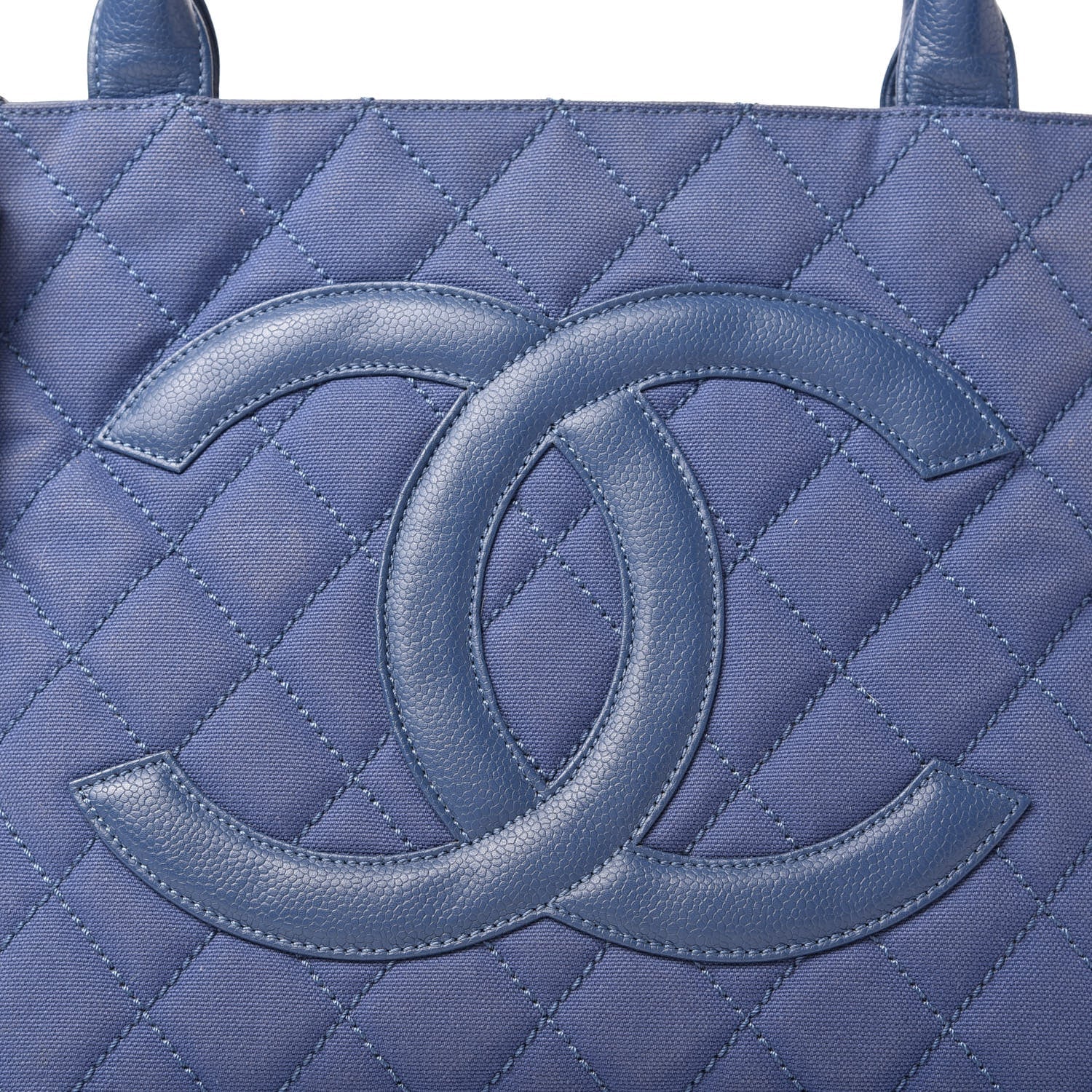 Chanel QUILTED CAVIAR TASSEL Canvas Tote Bag