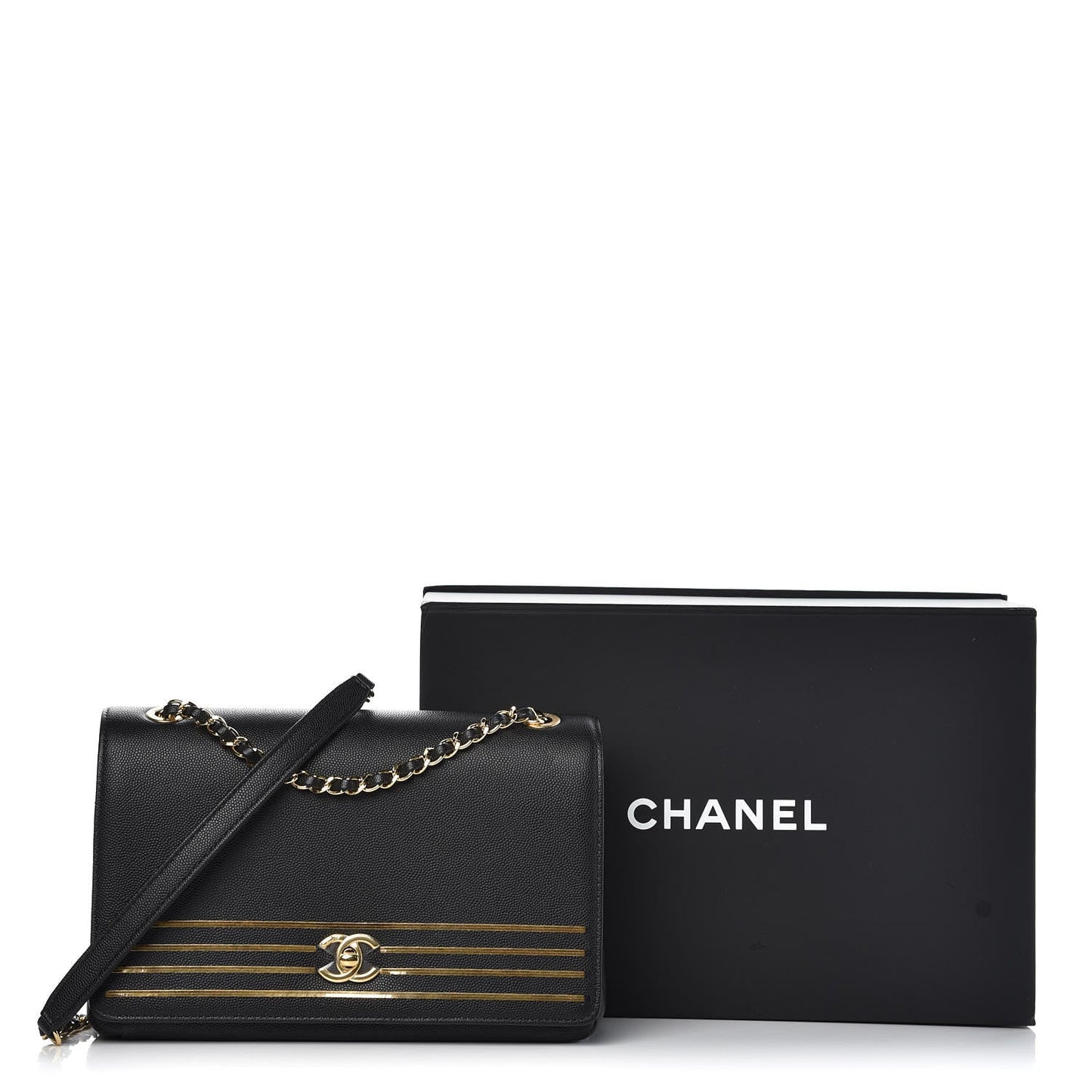 Chanel CAPTAIN CAVIAR FLAP Gold Hat
