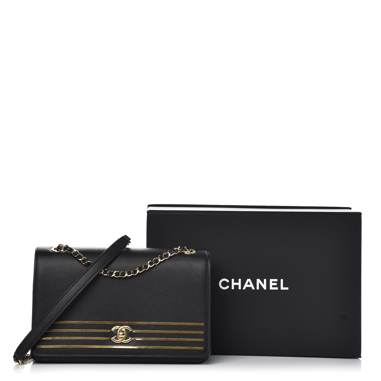 Chanel CAPTAIN CAVIAR FLAP Gold Hat
