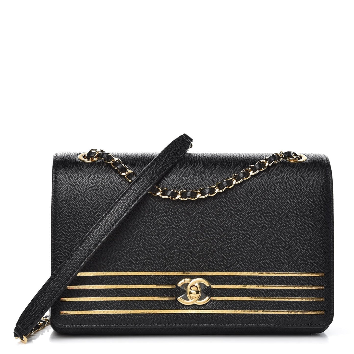 Chanel CAPTAIN CAVIAR FLAP Gold Hat