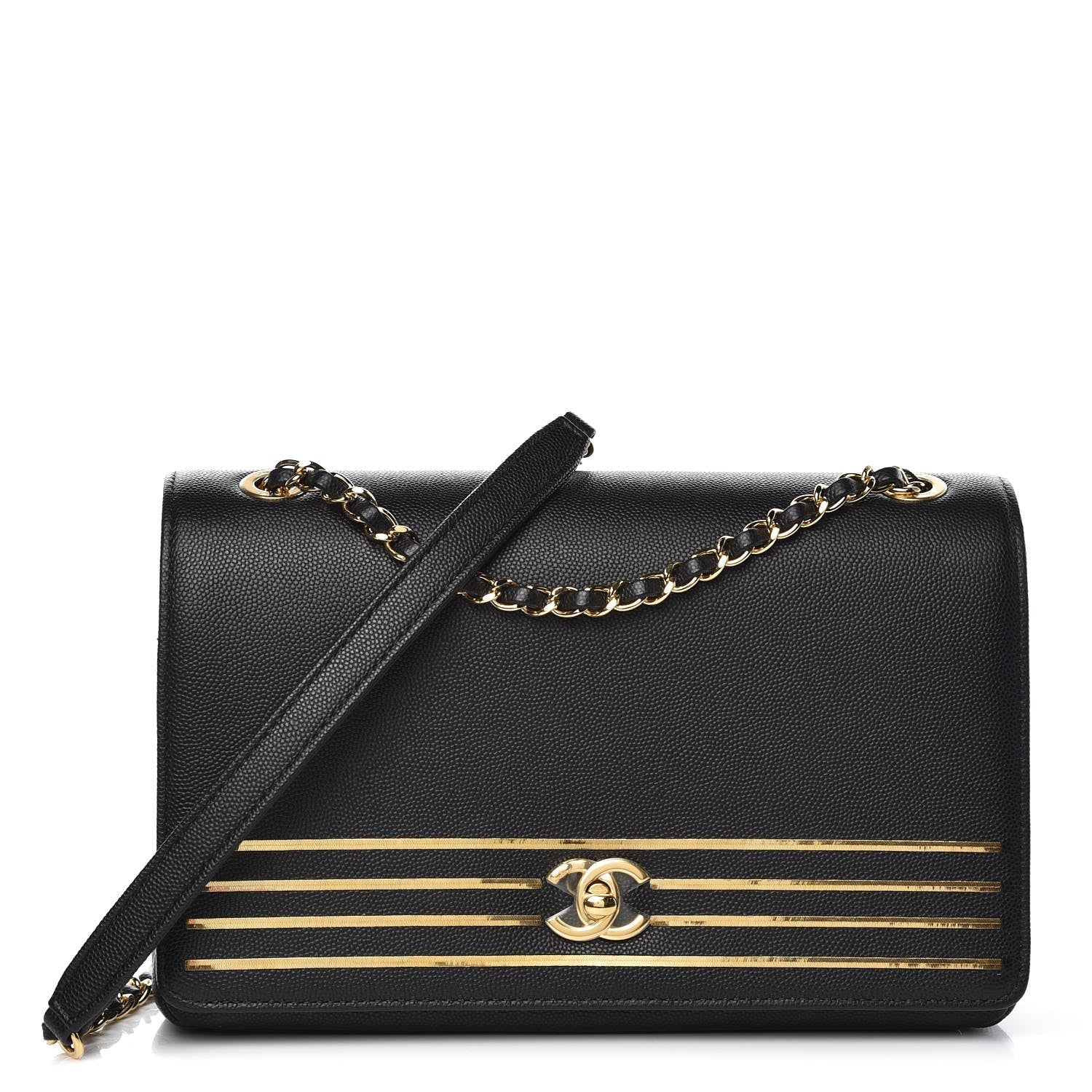 Chanel CAPTAIN CAVIAR FLAP Gold Hat
