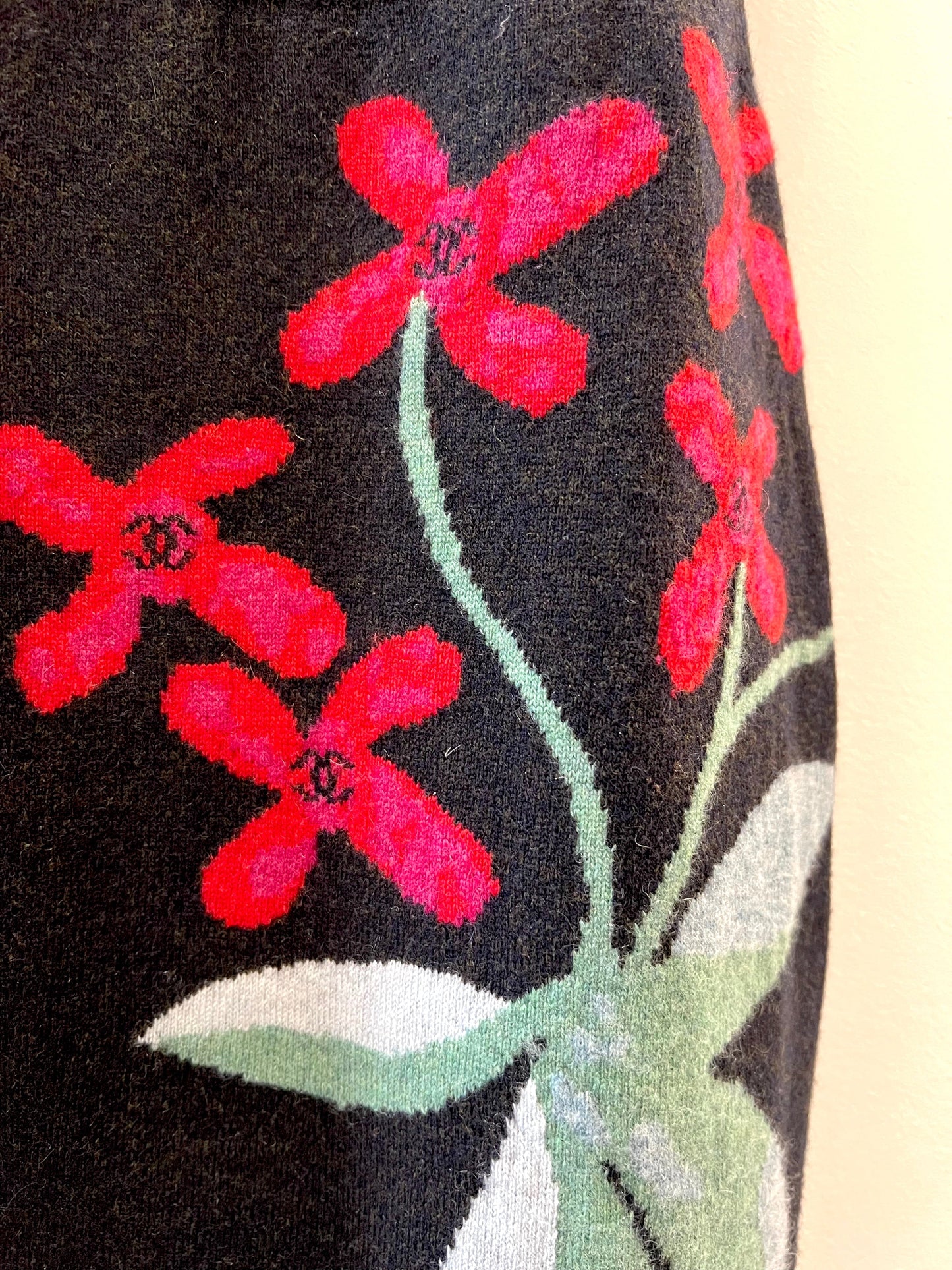 CHANEL FLORAL PAISLEY CASHMERE DRESS