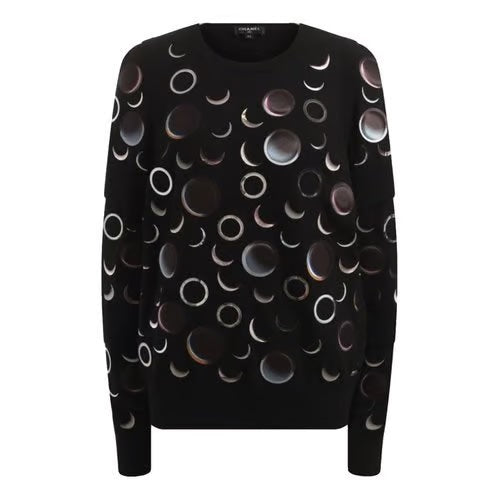 Chanel Cashmere Abstract Space Moon Runway Sweater Handbag