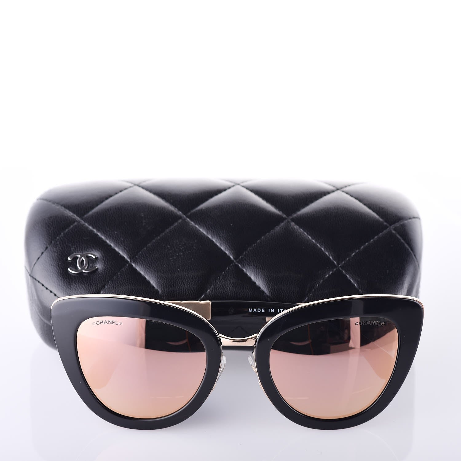 Chanel Cc Cat Eye Quilted Sunglasses Bag