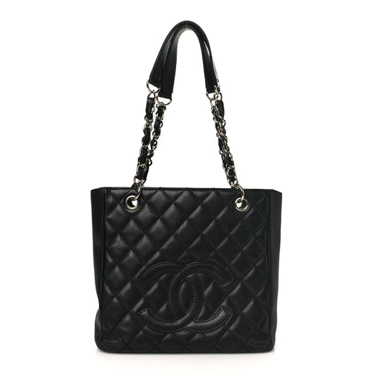 Chanel CAVIAR QUILTED PETIT SHOPPING PST Tote Bag