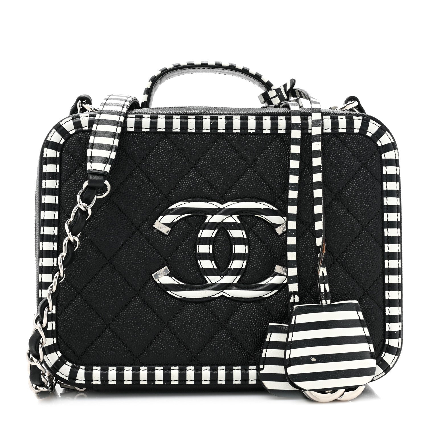 Chanel Caviar Quilted Medium Cc Filigree Vanity Case Bag